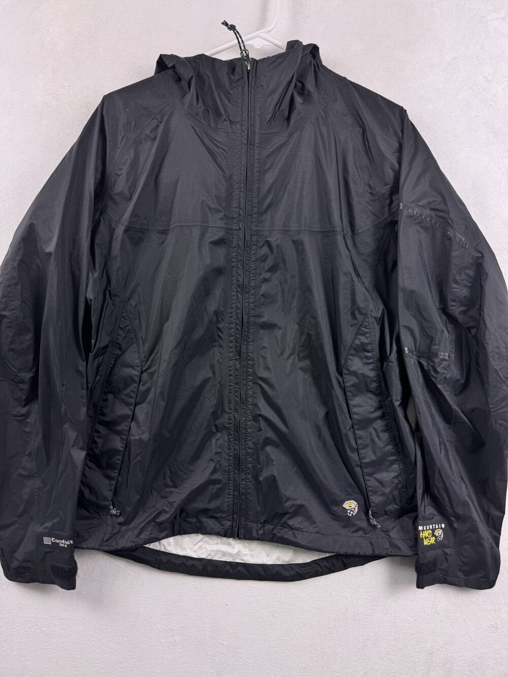 Mountain Hardwear Women’s Conduit Silk Hooded Rain Jacket Black Medium